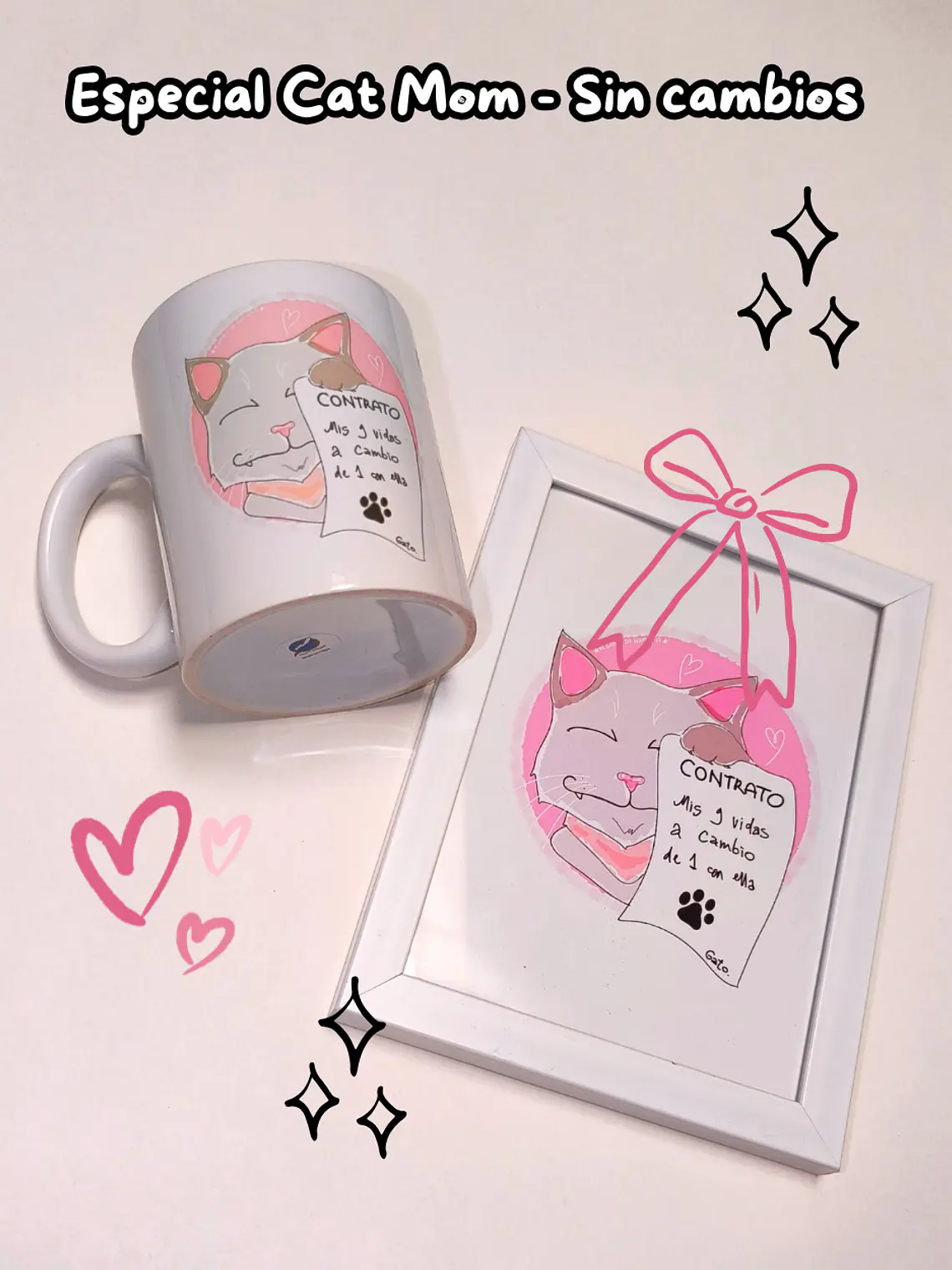 PACK Cat Mom - Contrato (Taza + Cuadro) 1
