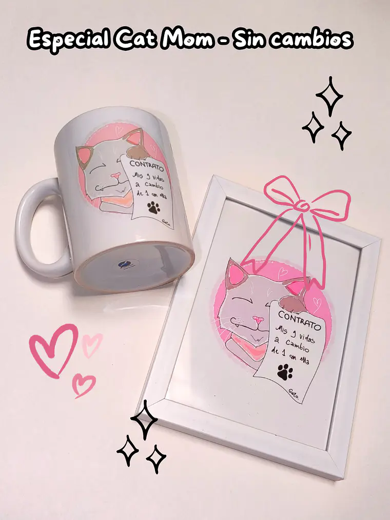 PACK Cat Mom - Contrato (Taza + Cuadro) 1