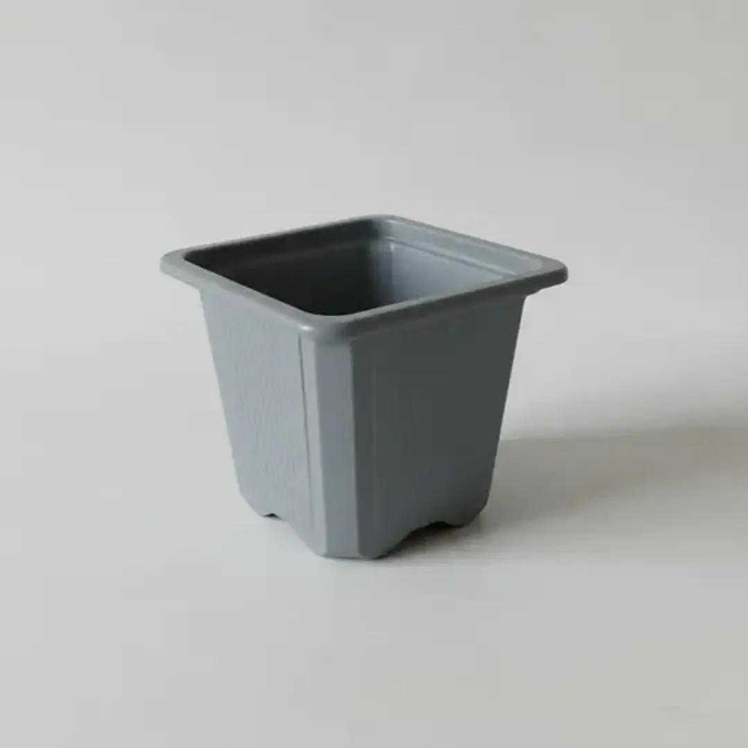 Maceta gris 7x7x6.5  1