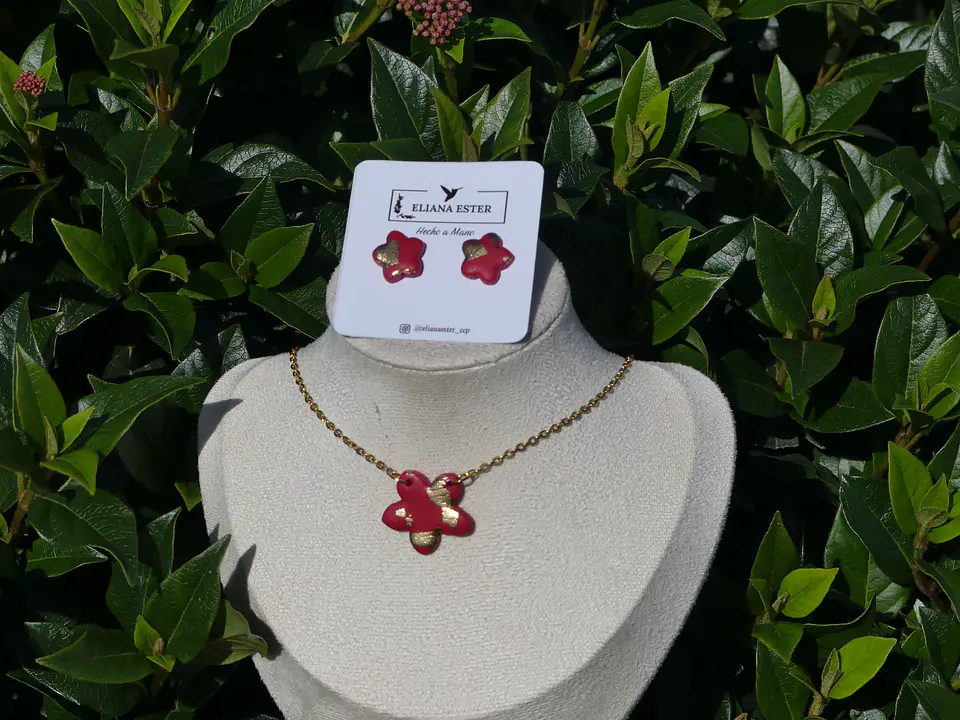 Conjunto Flor Carmesí Dorado 1
