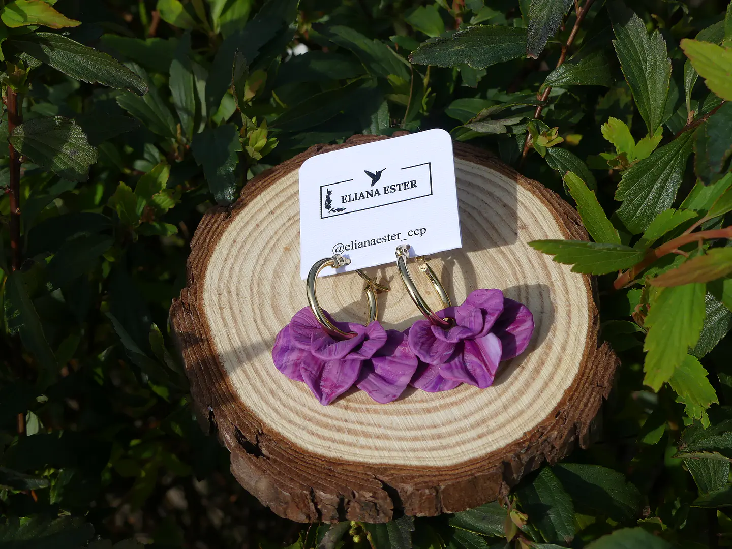 Argolla Flor Violeta Dorado 1