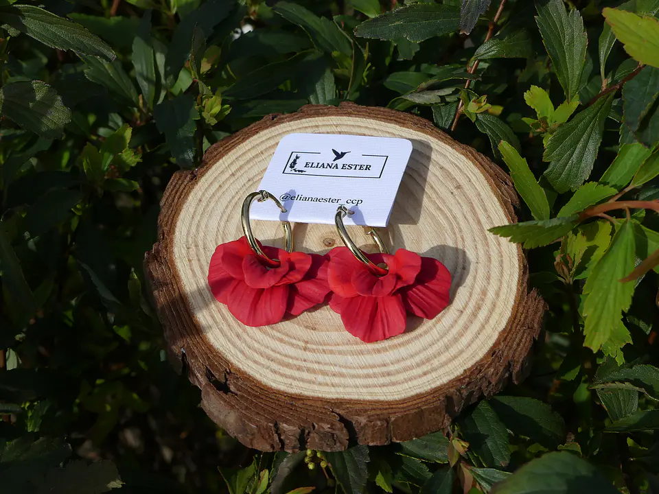 Argolla Flor Rojo Carmesí 1
