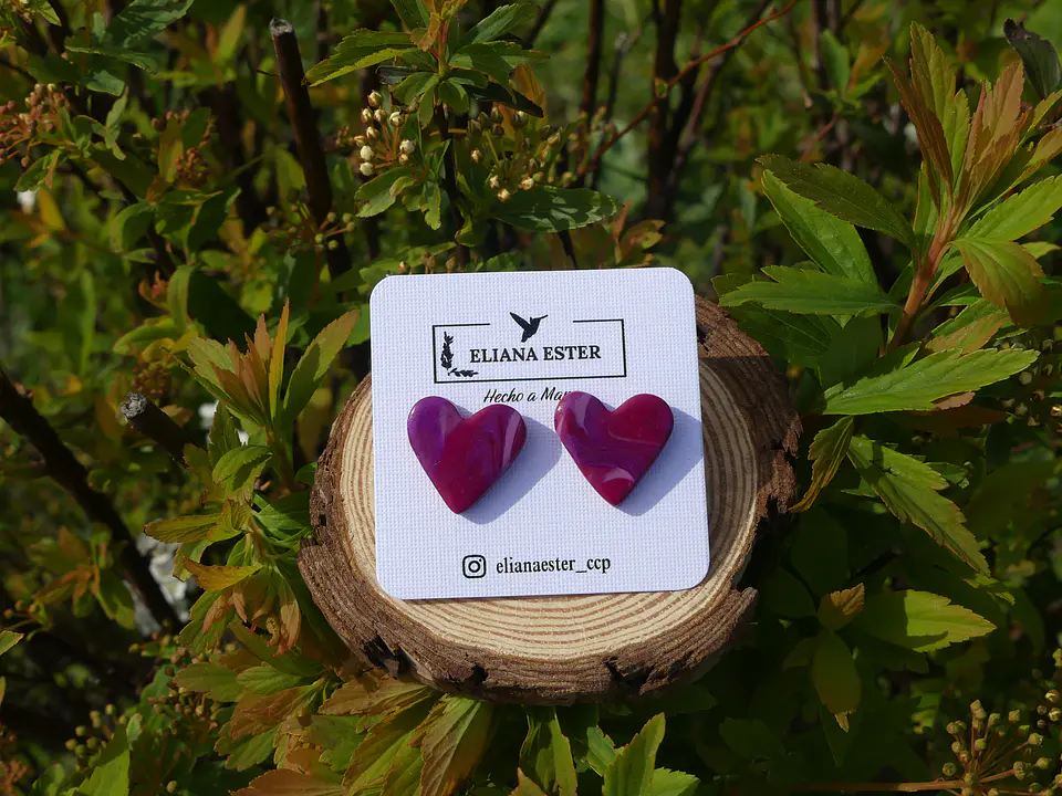 Corazón Magenta Marmolado 1