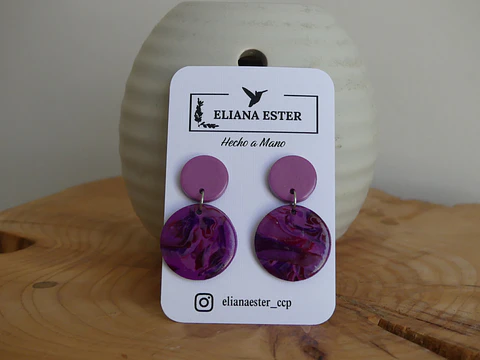 Doble Círculo Petit Marmolado Violeta