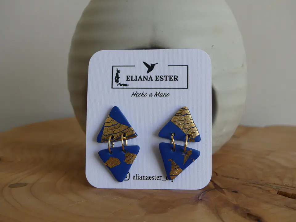 Triángulo Kintsugi Azul 1