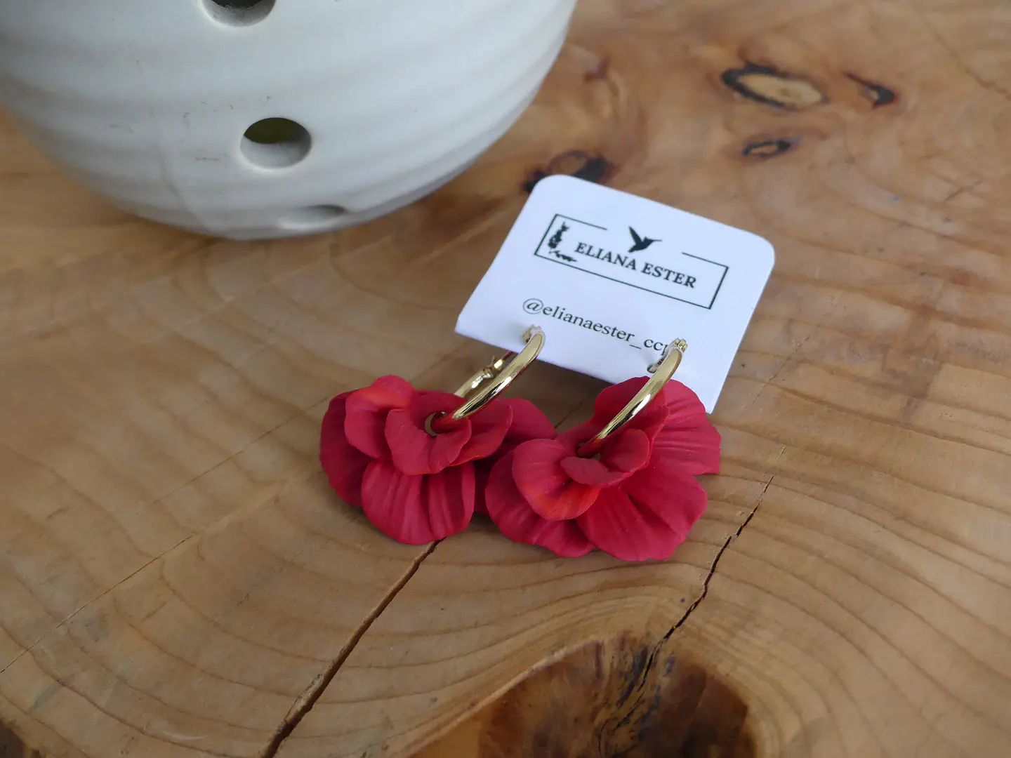 Argolla Flor Rojo Carmesí 2