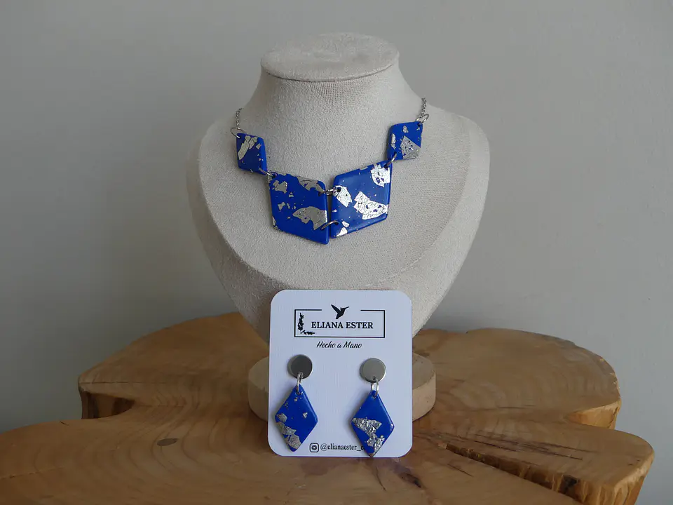 Conjunto Geométrico Azul Plateado 1