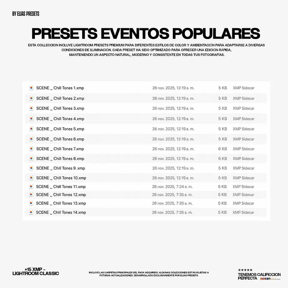 Evento Presets Lightroom 3