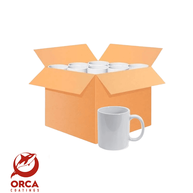 Set de 36 Tazones para Sublimación Blanco Red Orca AAA