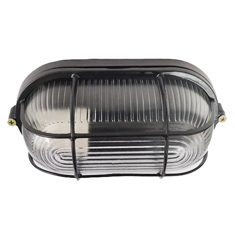 TORTUGA ALUMINIO OVAL C/ REJILLA E27 IP54 NEGRA imagen 1