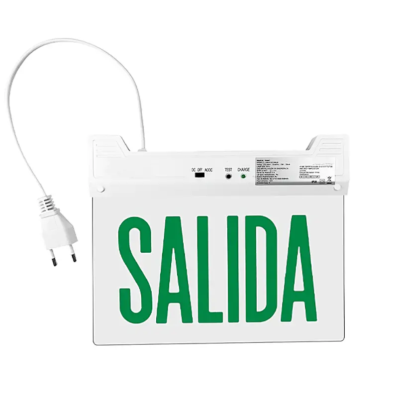 SEÑALETICA DE EMERGENCIA LED SALIDA 3W 4 HRS AUTONOMÍA imagen 1