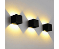 APLIQUE DECORATIVO BIDIRECCIONAL CUBE 2x5W IP65 NEGRO