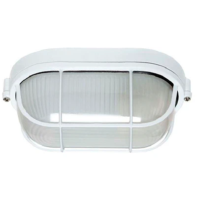 TORTUGA ALUMINIO OVAL C/ REJILLA E27 IP54 BLANCA