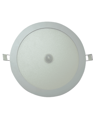 PANEL LED REDONDO EMBUTIDO 18W CON SENSOR MOVIMIENTO IP33 BLANCO