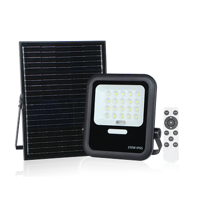 PROYECTOR LED SOLAR 100W IP65 C/PANEL SOLAR C/CONTROL REMOTO