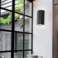 APLIQUE DECORATIVO BIDIRECCIONAL SEMI CIRCULO 2x5W IP65 NEGRO thumbnail 4