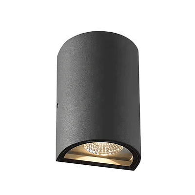 APLIQUE DECORATIVO BIDIRECCIONAL SEMI CIRCULO 2x5W IP65 NEGRO