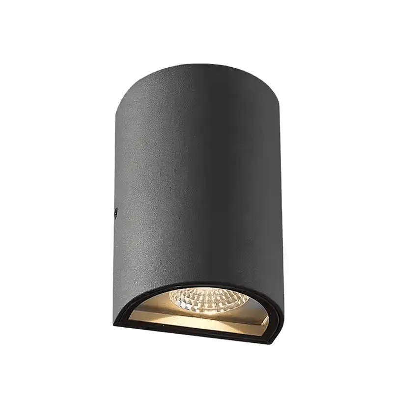 APLIQUE DECORATIVO BIDIRECCIONAL SEMI CIRCULO 2x5W IP65 NEGRO imagen 1