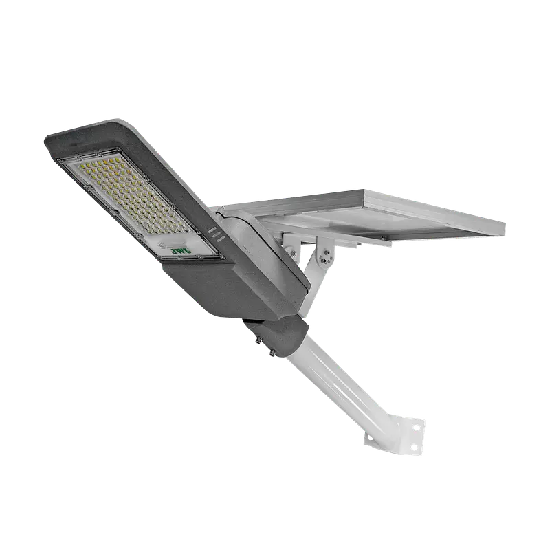 ALUMBRADO PÚBLICO LED SOLAR 300W CON PANEL SOLAR  CON BRAZO PARA MONTAR EN MURO O POSTE imagen 1