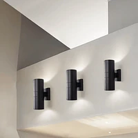 APLIQUE DECORATIVO BAZUCA BIDIRECCIONAL 2x10W IP65 NEGRO thumbnail 2