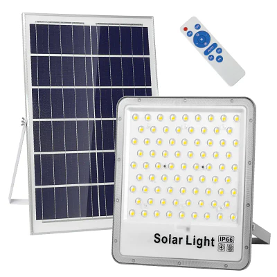 PROYECTOR LED SOLAR 150W IP66 C/PANEL SOLAR C/CONTROL REMOTO (GRIS)