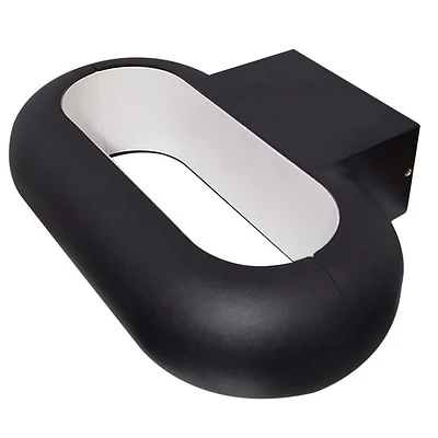 APLIQUE DECORATIVO OVALADO MURO 10W IP65 NEGRO