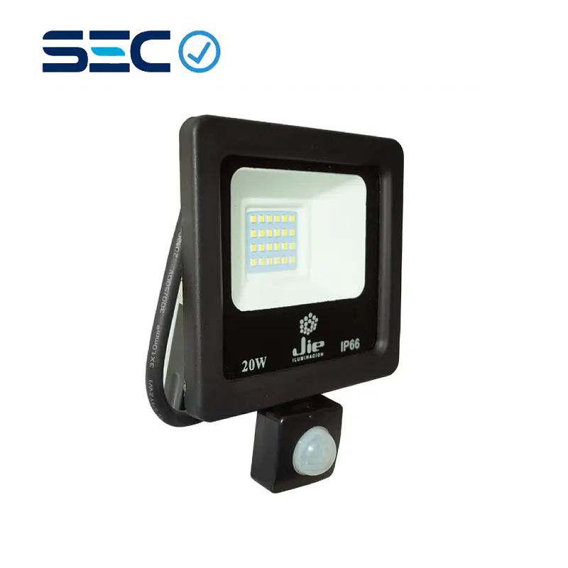 PROYECTOR LED ULTRA THIN SMD 20W IP66 LUZ FRÍA C/ SENSOR DE MOVIMIENTO imagen 1