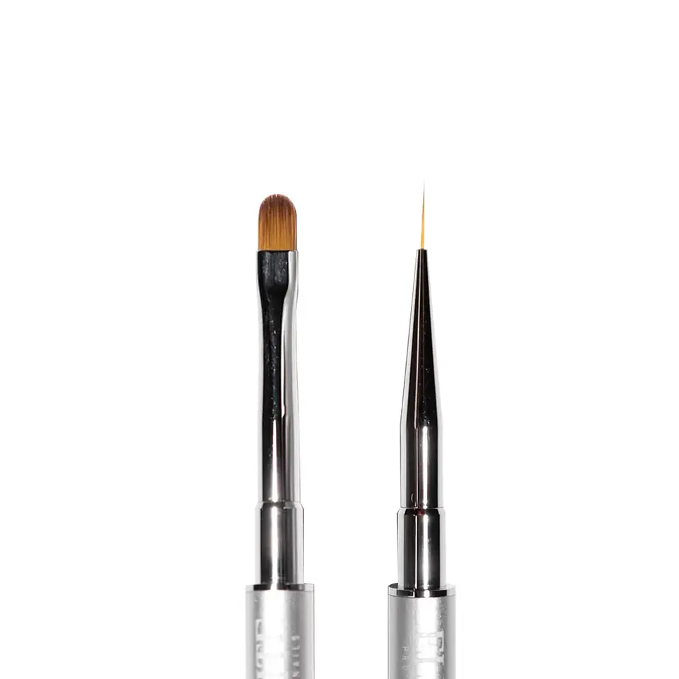PINCEL DOBLE ELITE PRO NAILS – OVAL 10 MM / LINER 10 MM 1