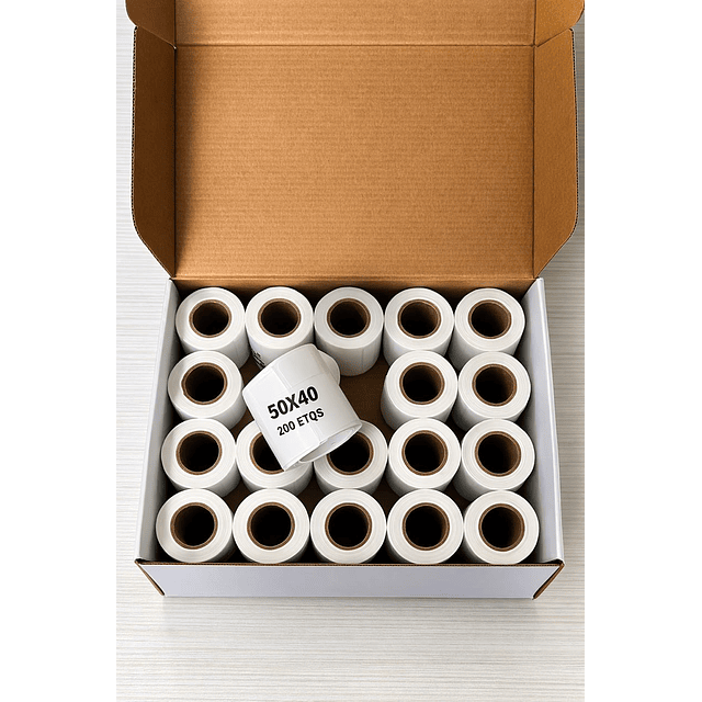 Caja de Rollos Etiqueta Térmica Autoadhesivas 50x40MM 