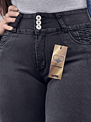 Flare jeans sirena gris marengo modelador de abdomen 