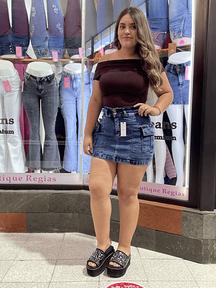 FALDA SHORT CARGO AZUL NEVADA 