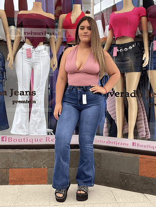 flare jeans azul medio curvi sirena