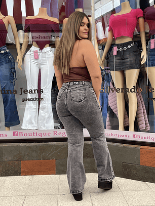 flare jeans gris nevado curvi sirena