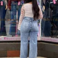 wide leg jeans celeste  - Miniatura 2