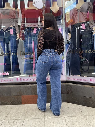 wide leg azul un boton tiro alto 