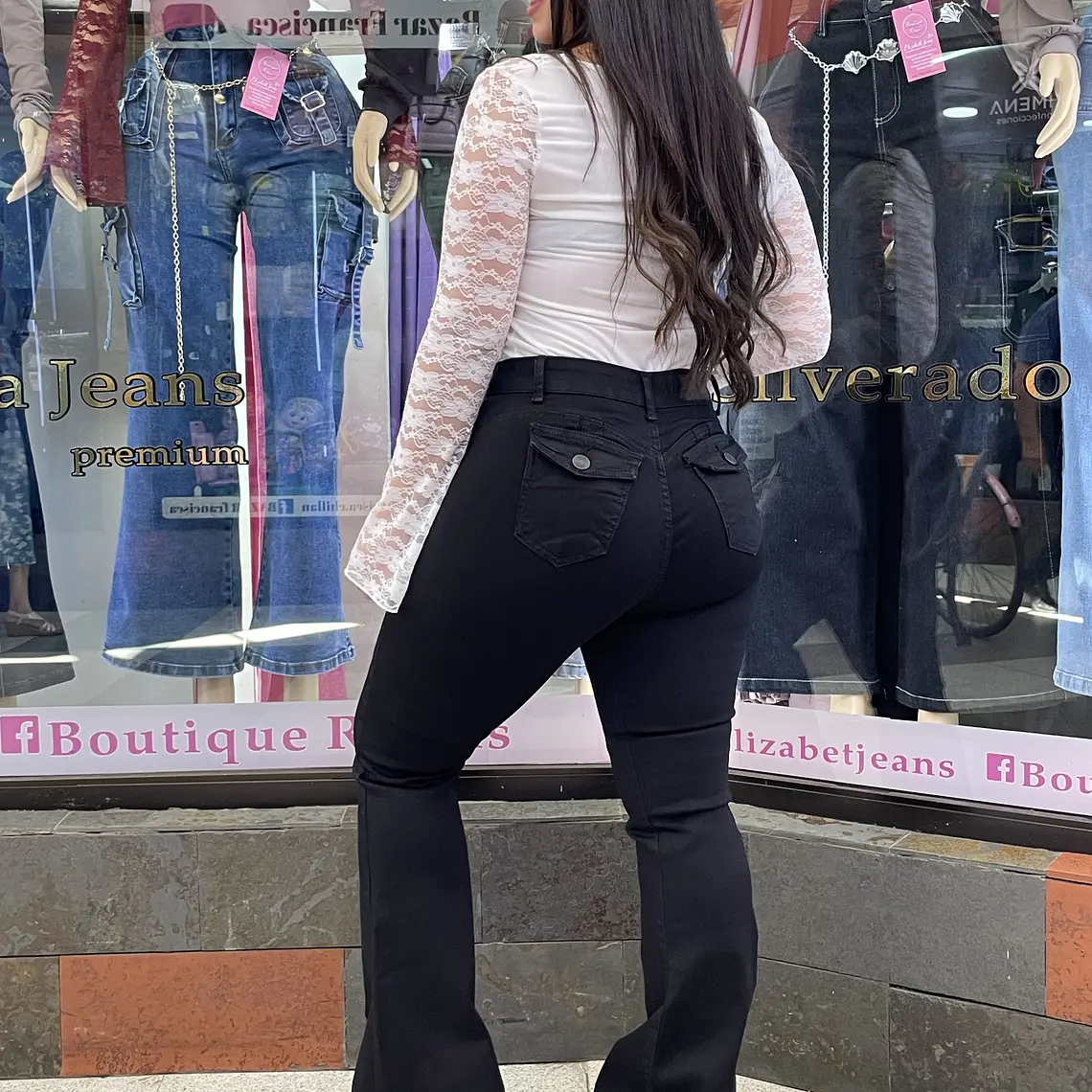 flare jeans sirena NEGRO TAPITA 1