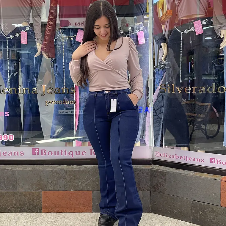 flare jeans azul linea sirena  1