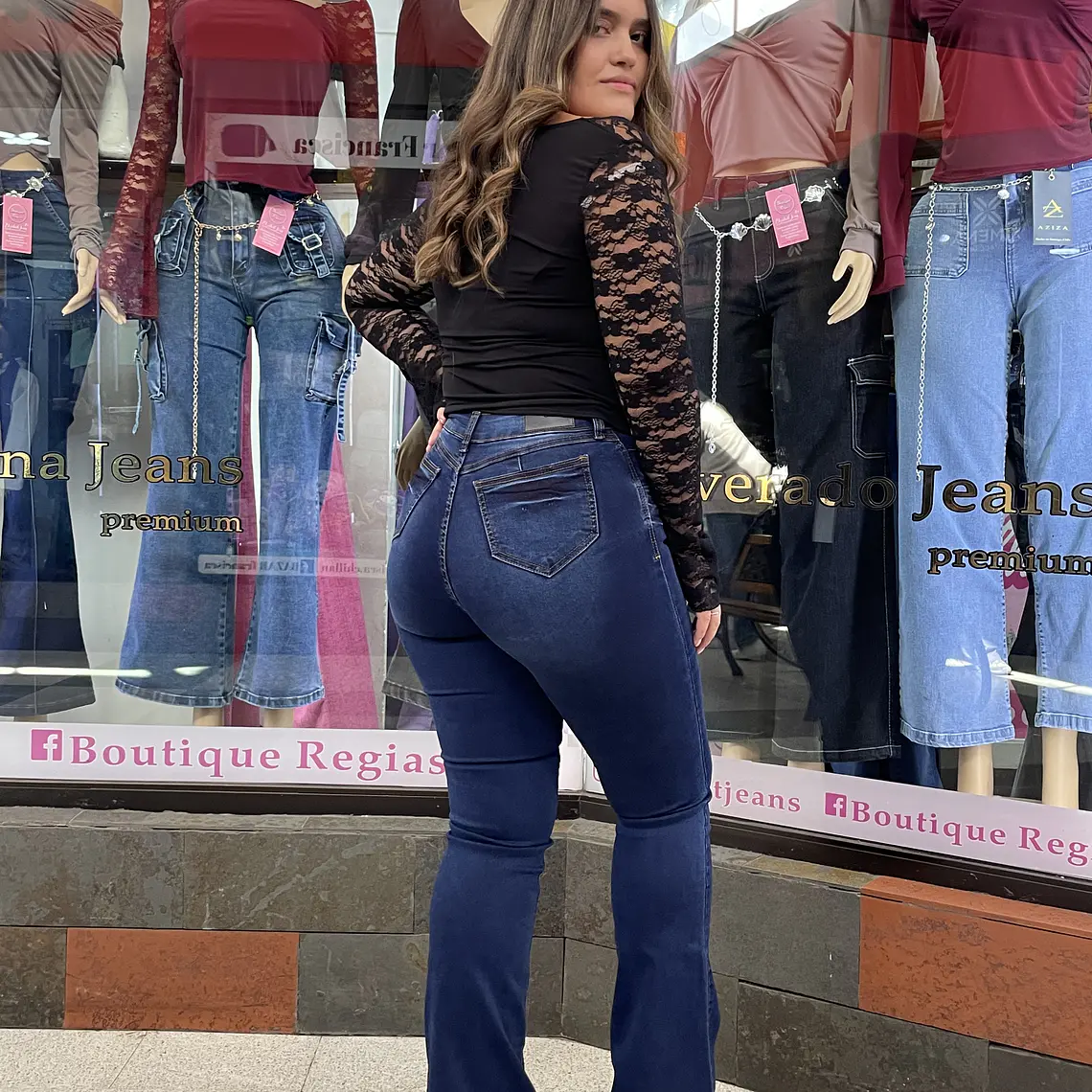 flare jeans semi ancho  azul sirena  2
