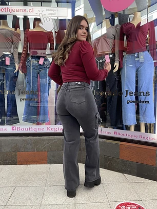 wide leg jeans cargo gris 