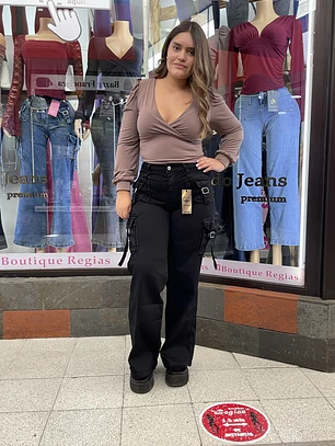 wide leg cargo negro 