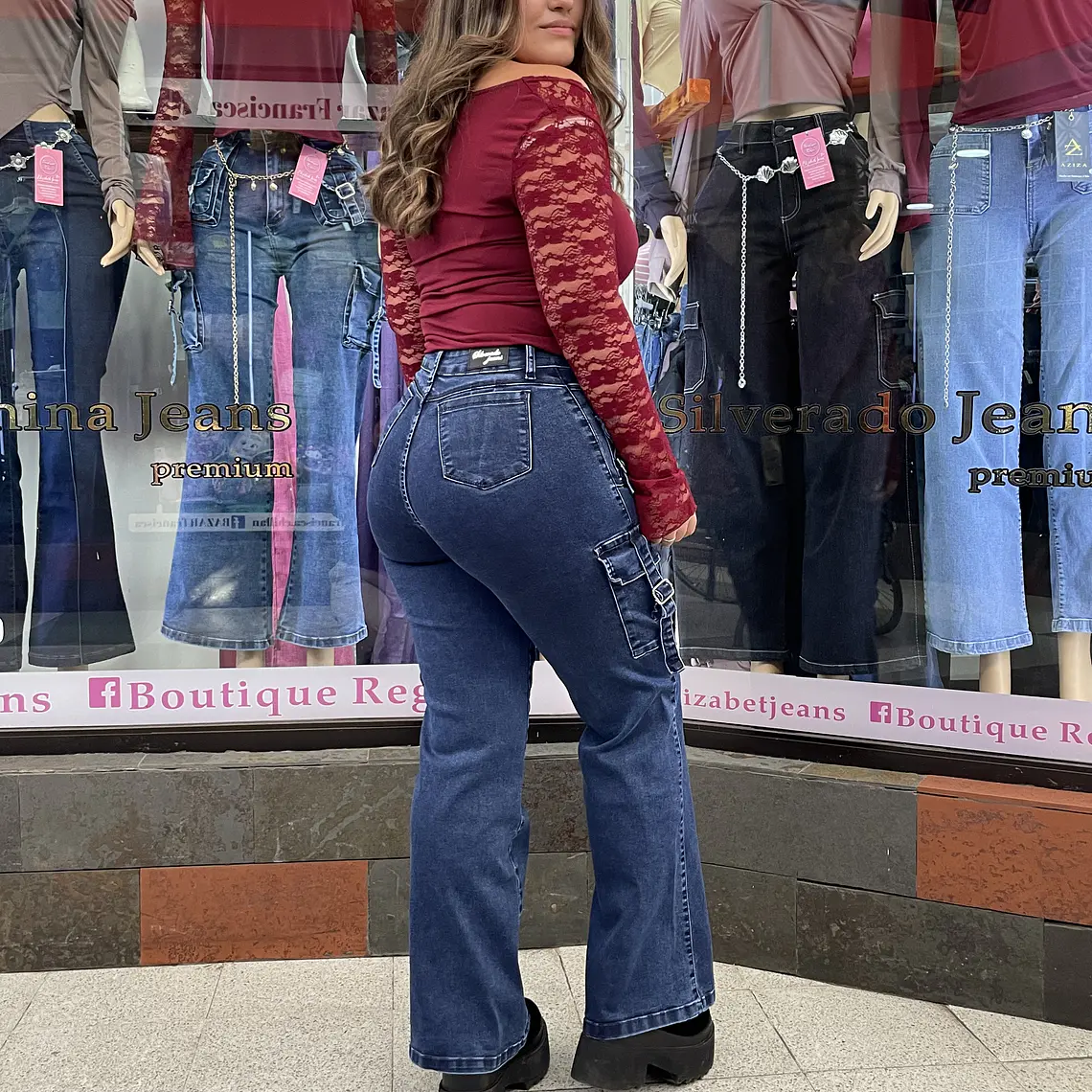 wide leg cargo azul medio costuras azul 2