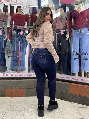 SKINNY JEANS AZUL INTENSO MODELO CURVI 