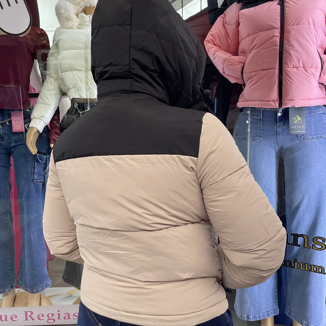 CASACA PUFA BEIGE BI COLOR  2