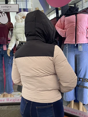 CASACA PUFA BEIGE BI COLOR 