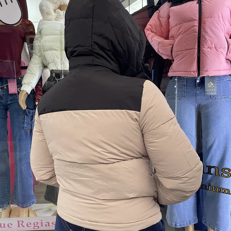 CASACA PUFA BEIGE BI COLOR  2