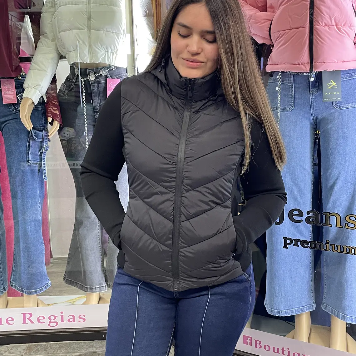 CASACA NEGRA  ESTILO ZARA  1