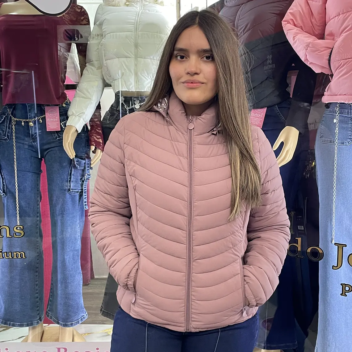 CASACA TERMICA  CORTA IMPERMIABLE PALO ROSA  1