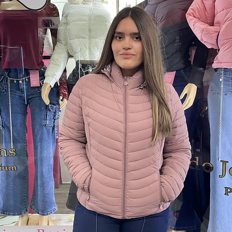 CASACA TERMICA  CORTA IMPERMIABLE PALO ROSA  1