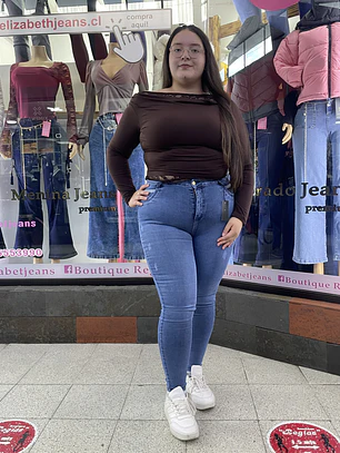 SKINNY JEANS EXTRA LINDAS AZUL MEDIO UN BOTON 