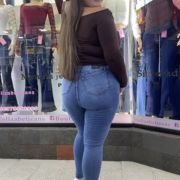 SKINNY JEANS EXTRA LINDAS AZUL MEDIO UN BOTON  2